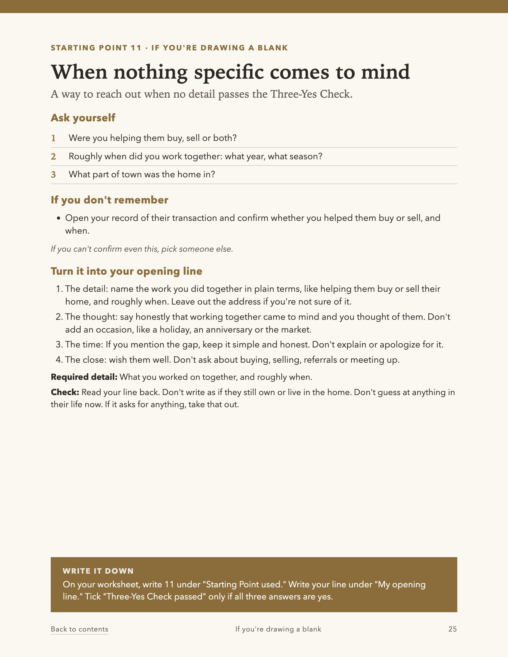 Starting Point 11: When nothing specific comes to mind